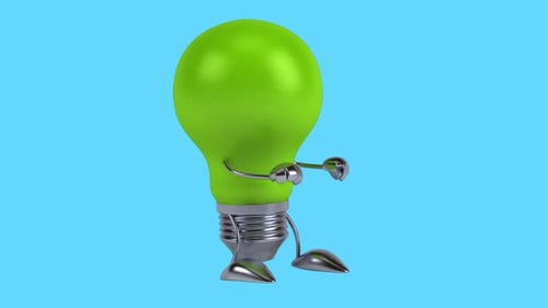 Lustiger 3D-Cartoon-Glühlampentanz (inklusive Alpha-Kanal)