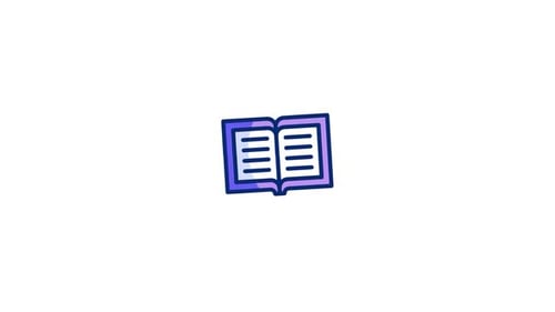 Flat Design Book Icon Opening Animation