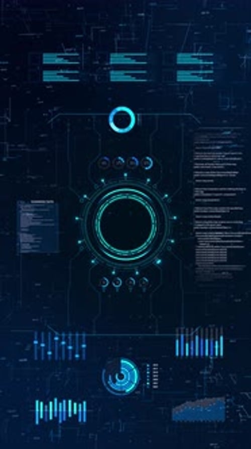 Futuristic Technology User Interface with Animated Data Display