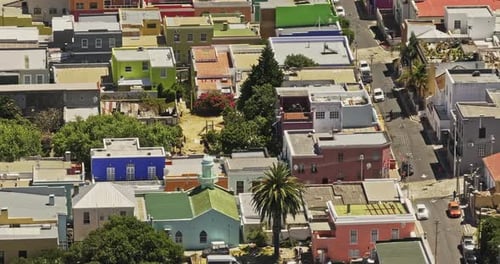 Cape Town South Africa Aerial v67 ampliou o viaduto De Waterkant ao redor do bairro de Bo-Kaap na encosta