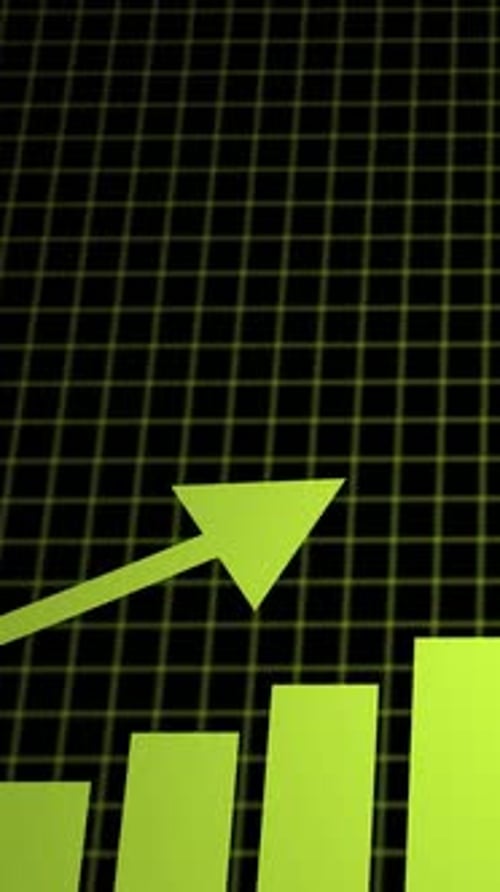 Animated Rising Bar Graph with Upward Growth Arrow