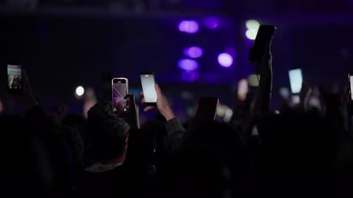 Energetic Crowd Records Music Concert with Phones