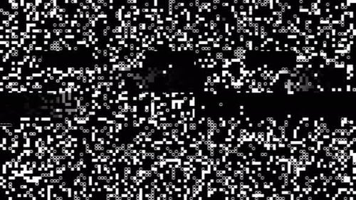 Old VHS Glitches and Static Noise on the black