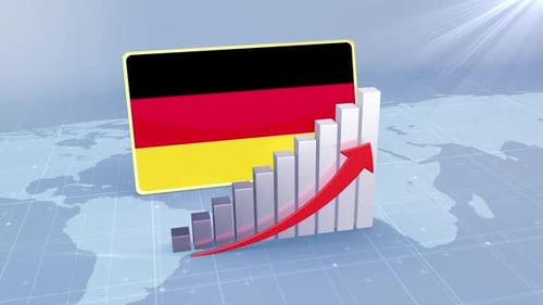 Germany Economic Growth Bar Chart Graph Rising Red Arrow