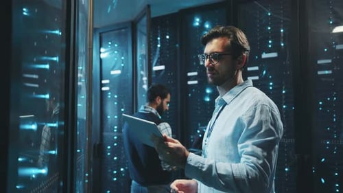 A Team Engaged in Collaborative Efforts Within a CuttingEdge HighTech Data Center Environment