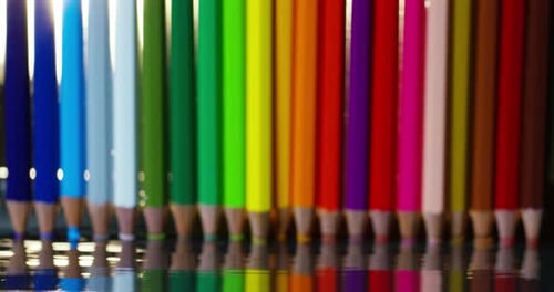 colored pencils watercolors on a variety of colored water surface. concept art and color accuracy.