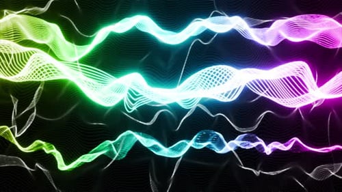 Colorful Abstract Glowing Wavy Lines Background Animation