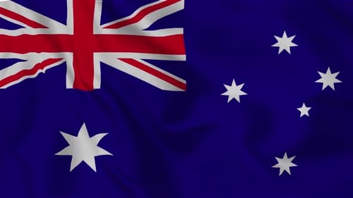 Realistic Australian Flag Waving Seamless Loop Background