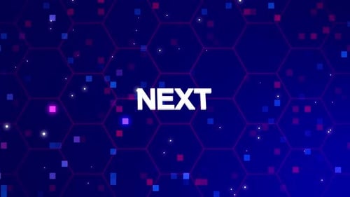 Futuristic Hexagon Grid Background with Glowing Pixels Loop