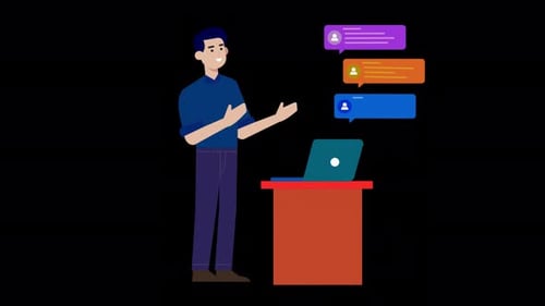 Clase en línea con animación de interacción en vivo 4K en Alpha
