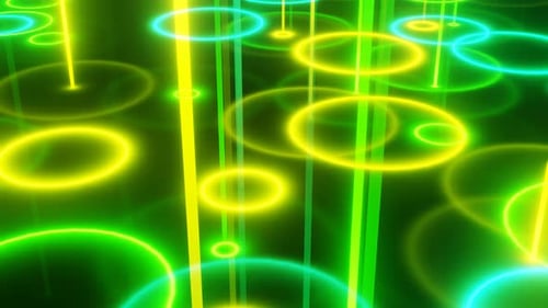 Turquoise And Yellow And Green Neonpuddles Background Loop Animation In 4K