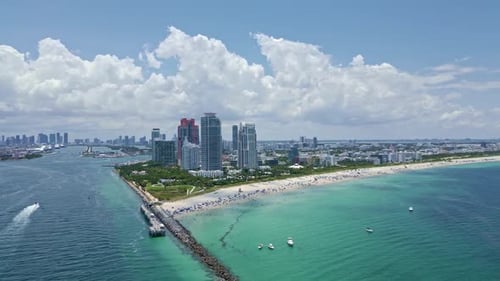 Aerial View of Miami Beach Florida