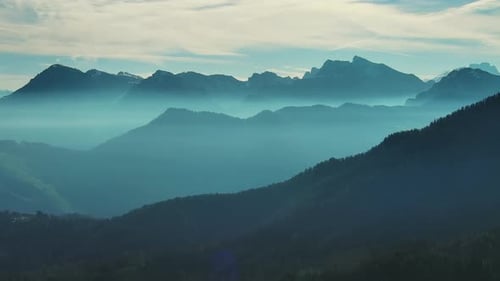 Aerial View of Mountains Under Mist Morning
