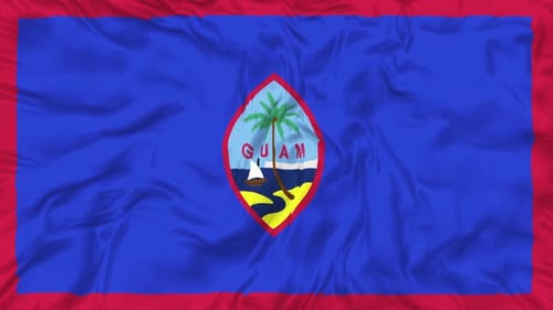 Guam National Flag Waving in Realistic Animation