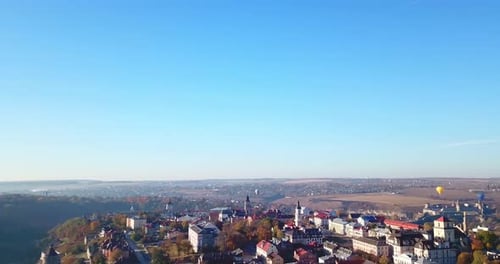 Drone panoramic top view under the bridge