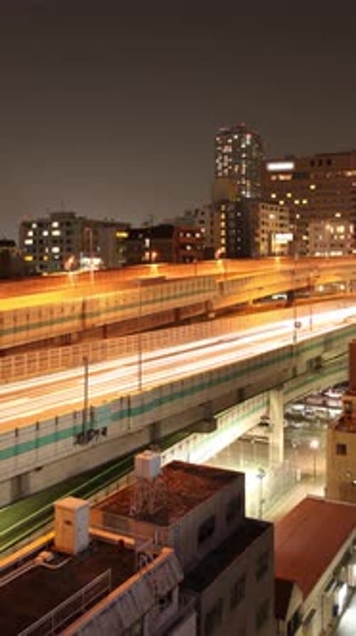 Elevated Road Time Lapse Tokyo Japan Vertical Video