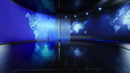 Virtuelles 3D-Studio, News Studio-Hintergrund