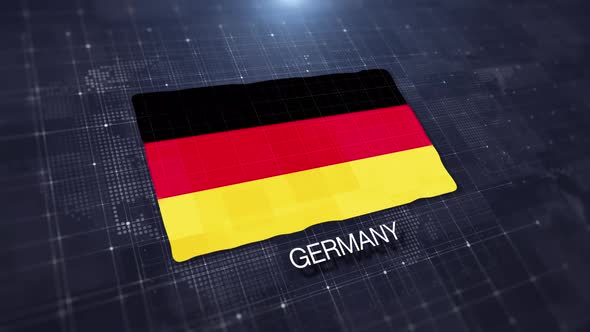 Animated Germany Flag Display on Digital Grid Background, Backgrounds ...