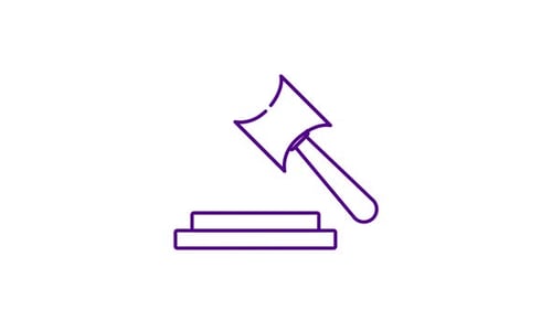 Minimalist Gavel Line Art Animation