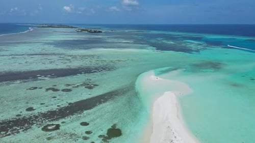 Tropical Island Paradise with White Sand Beach Aerial