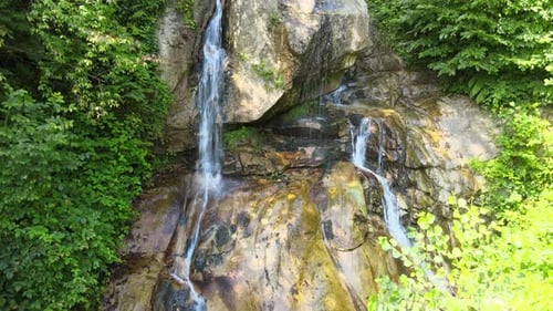 water stream on rock