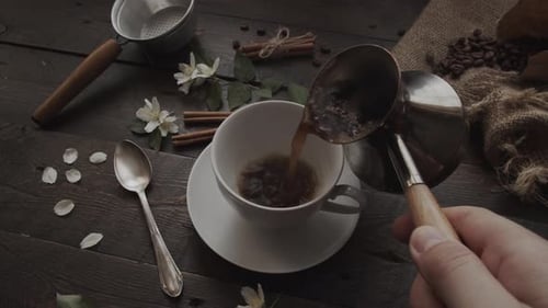 Coffee Preparation Still Life with Rustic Charm