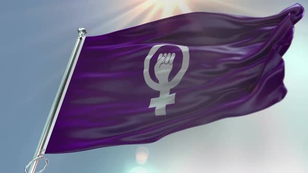 Bandera Día Internacional de la Mujer - LA CULTURAL Bandera Día Internacional de la Mujer - LA CULTURAL