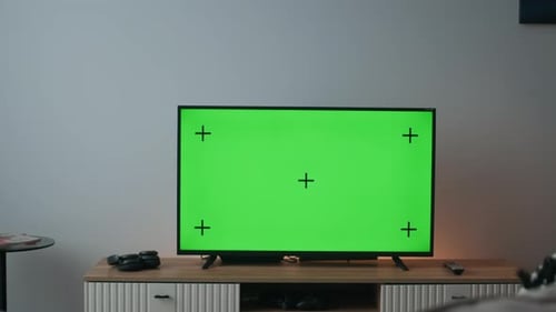 Living Room TV Setup with Green Screen