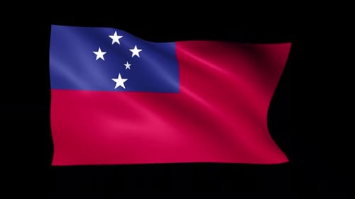 Realistic Waving Flag of Samoa Seamless Loop Animation