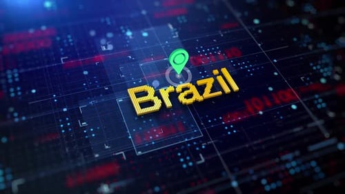 Pixelated Name Of The Country Brazil