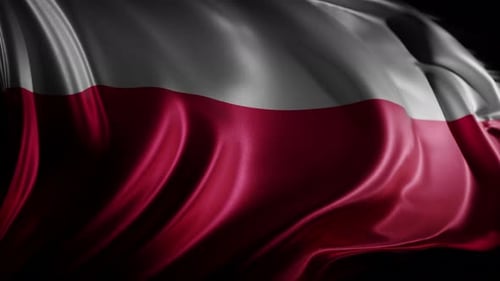 Realistic Waving Polish Flag in Smooth Motion