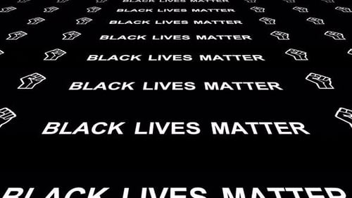 Kinetic Typography Black Lives Matter Text and Fist Animation