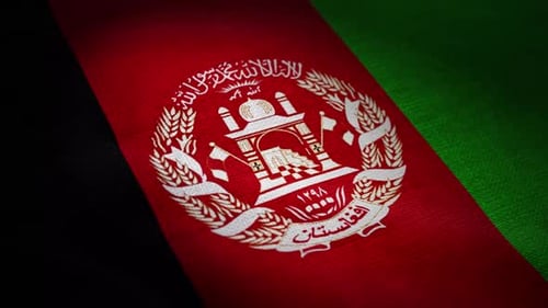 Waving Flag of Afghanistan with Textured Fabric