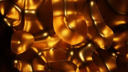 Fluid Golden Abstract Shapes Loop Background