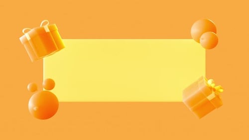 Festive 3D Gift Boxes and Ornaments Celebration Background