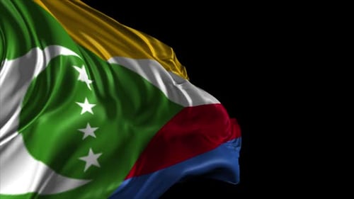 Comoros National Flag Waving Seamless Loop