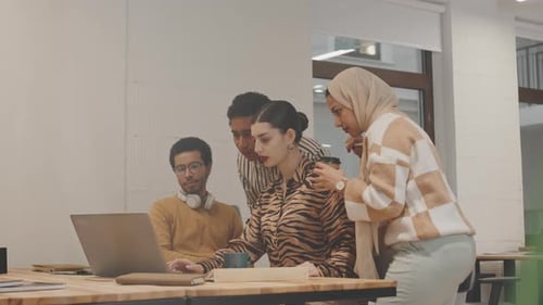 Creative Team Coworking in Office