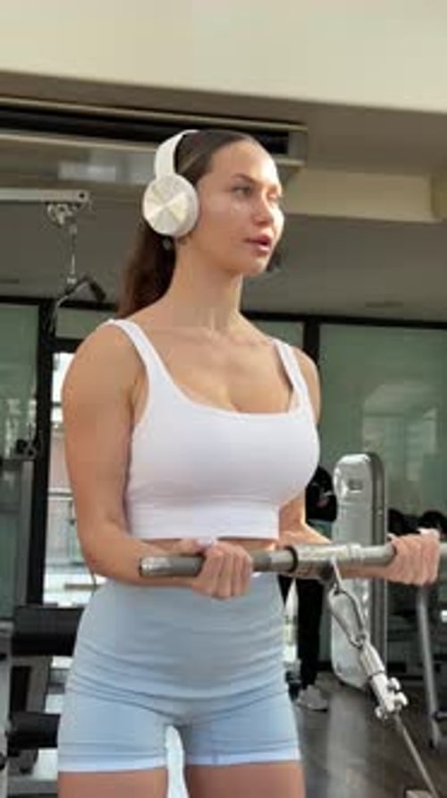 Sexy Fitness Woman Doing Exercises Healthy Lifestyle Concept Crossfit Bodybuilder in Gym