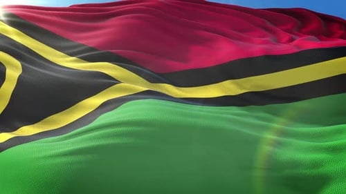 Zoom In Realistic Flag Of Vanuatu 4K
