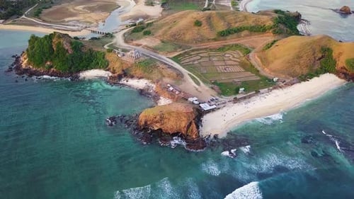 coast aerial in lombok island, Indonesia