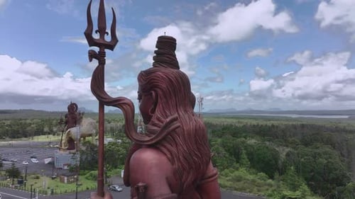 Huge Statue Of Shiva On Ganga Talao Lake