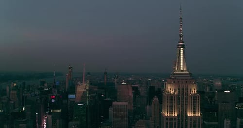 Empire State Buildingk Aerial Sunset