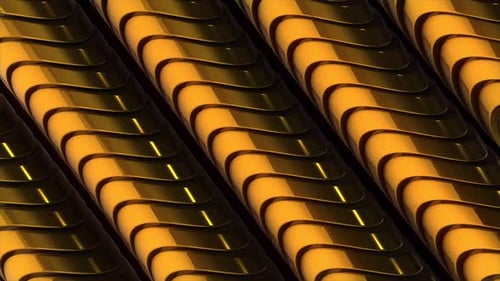 Golden Fluid Waves Looping Abstract Background