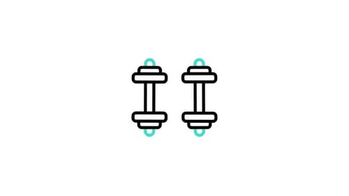 Animated Dumbbell Icon for Fitness and Health Videos
