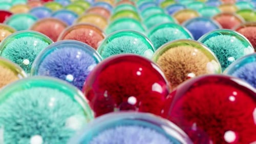 3D Color Glass Balls Hair Fur Spheres Able to Loop Endless