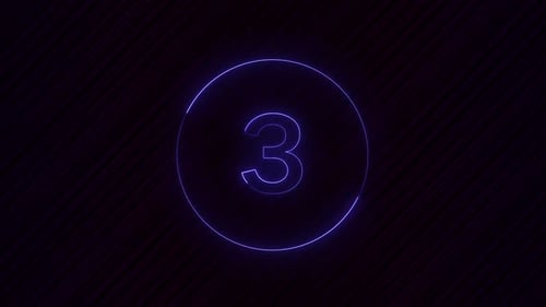 Neonlicht-Countdown 5 Sekunden