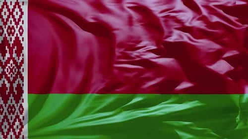 Waving Flag of Belarus Seamless Loop Background