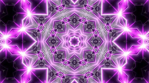 Dynamic Glowing Geometric Kaleidoscope Pattern Loop