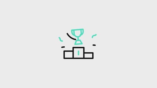 Animated Minimalist Podium and Trophy Winner Icon
