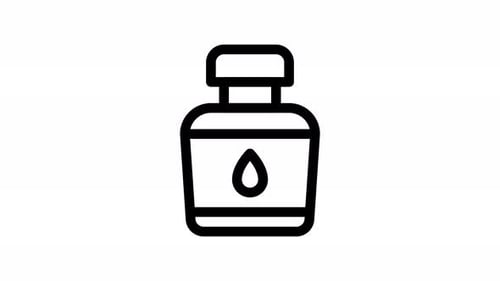 Animated Liquid Bottle Droplet Line Icon